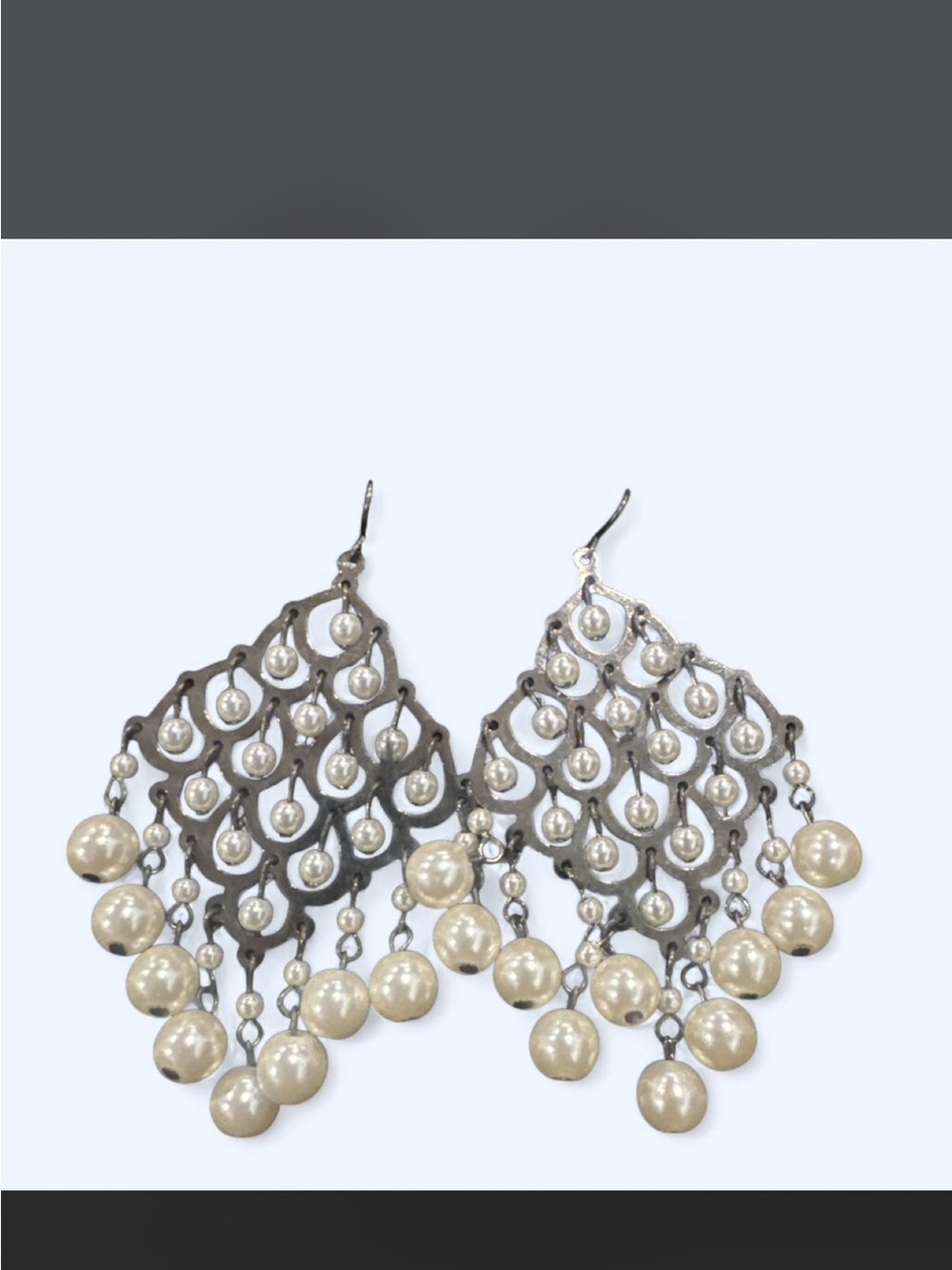 Classic Pearl Chandelier Earrings - Cream Pearls